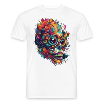 Skull Beatiful Colorful Party Magic Design - Men's T-Shirt - white - Front - AI Model Male 178 dark (178cm)