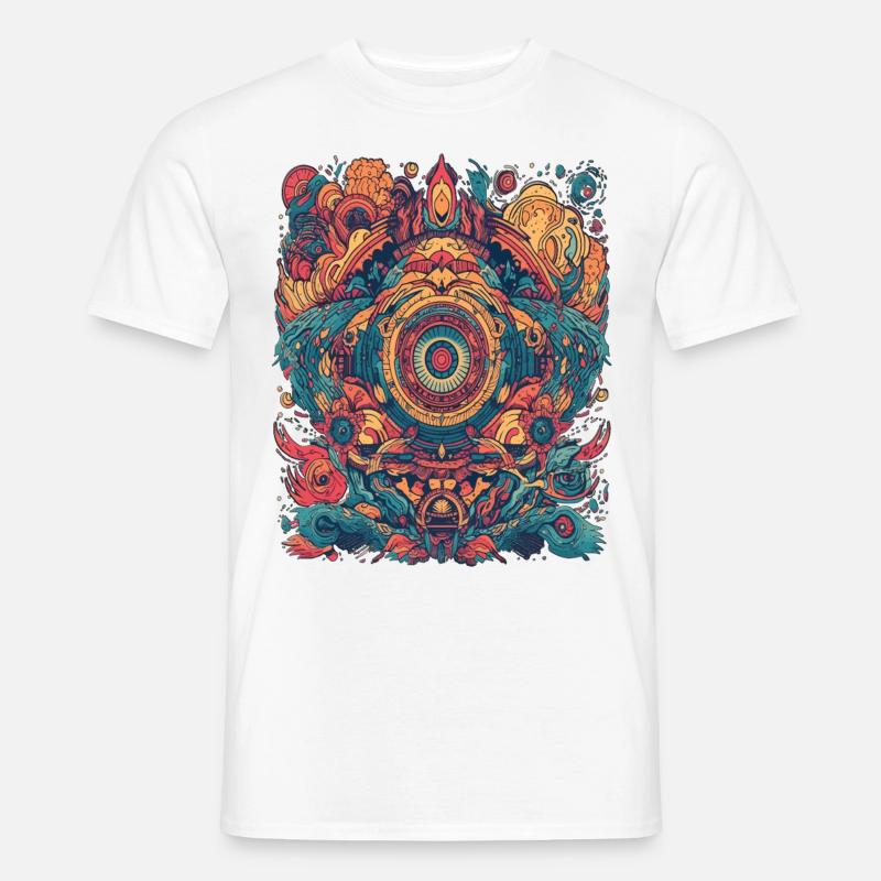 Magic Psychedelic Trip Abstract Design - Men’s T-shirt - white