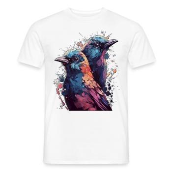 High Gloss Design Bird Birds Bird Colorful Couple - Men's T-Shirt - white - Front - AI Model Male 178 dark (178cm)