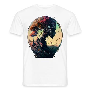 Natur Spirituell Baum Abstrakt Geistreich Design - Männer T-Shirt - Weiß - Vorne - AI Model Male 178 dark (178cm)
