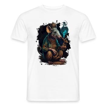 cool Rat funny smoke Relax Design - T-shirt homme - blanc - Devant - AI Model Male 178 dark (178cm)