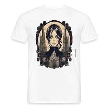 Gothic Girl Wednesday Darkness Style - T-shirt homme - blanc - Devant - AI Model Male 178 dark (178cm)
