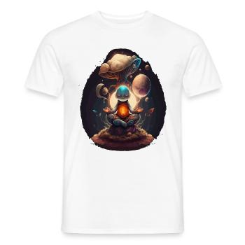 Alien Buddha Spirit Galaxy Yoga Meditation - Men's T-Shirt - white - Front - AI Model Male 178 dark (178cm)