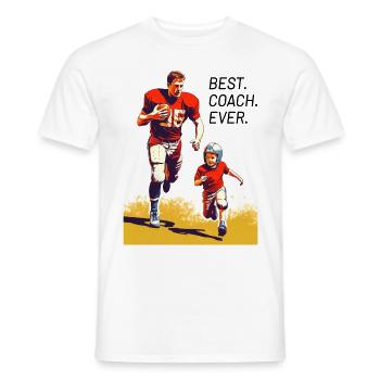 Cadeau de la fête des pères du football américain - T-shirt homme - blanc - Devant - AI Model Male 178 dark (178cm)
