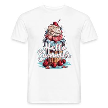 Hello Summer Eis Eiscreme Eisdiele - Männer T-Shirt - Weiß - Vorne - AI Model Male 178 dark (178cm)