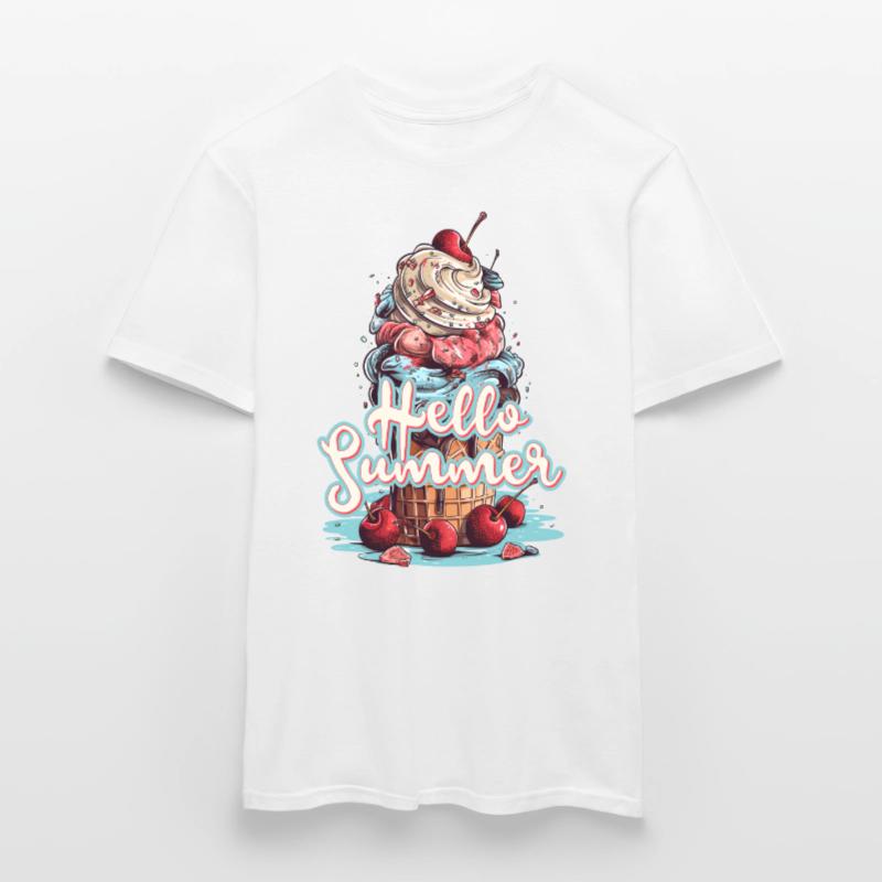 Hello Summer Eis Eiscreme Eisdiele Männer T-Shirt