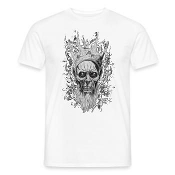 Gothic Line King Throne Horror Skull Horror Dark - Men's T-Shirt - white - Front - AI Model Male 178 dark (178cm)