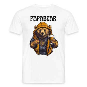 Papa Bear fier Papa papa fier papa - T-shirt homme - blanc - Devant - AI Model Male 178 dark (178cm)