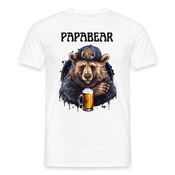 Papa Bear fier Papa papa fier papa - T-shirt homme - blanc - Devant - AI Model Male 178 dark (178cm)