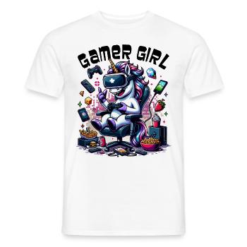 Gamer Girl Gaming & Gamer Femmes & Filles - T-shirt homme - blanc - Devant - AI Model Male 178 dark (178cm)