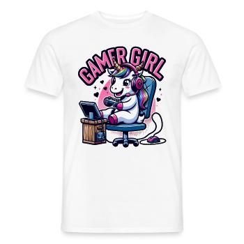Gamer Girl Gaming & Gamer Femmes & Filles - T-shirt homme - blanc - Devant - AI Model Male 178 dark (178cm)