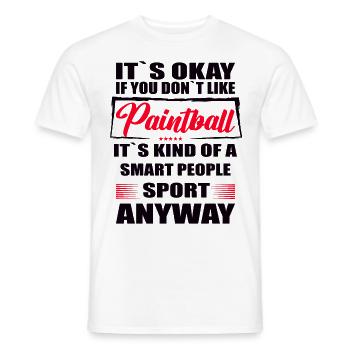 Ce n’est pas grave si vous n’aimez pas le paintball - T-shirt homme - blanc - Devant - AI Model Male 178 dark (178cm)