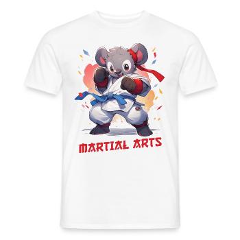 Drôle Koala Arts Martiaux MMA Kawaii Arts Martiaux - T-shirt homme - blanc - Devant - AI Model Male 178 dark (178cm)