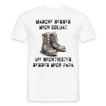 Papa Soldat - Männer T-Shirt - Weiß - Vorne - AI Model Male 178 dark (178cm)