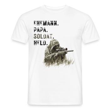 Ehemann Papa Soldat Held - Männer T-Shirt - Weiß - Vorne - AI Model Male 178 dark (178cm)