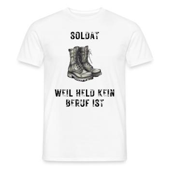 Soldat weil Held kein Problem ist - Männer T-Shirt - Weiß - Vorne - AI Model Male 178 dark (178cm)