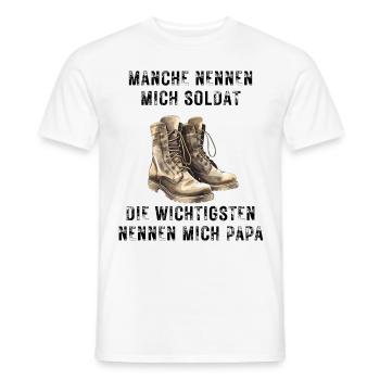 Soldier Dad - Men's T-Shirt - white - Front - AI Model Male 178 dark (178cm)