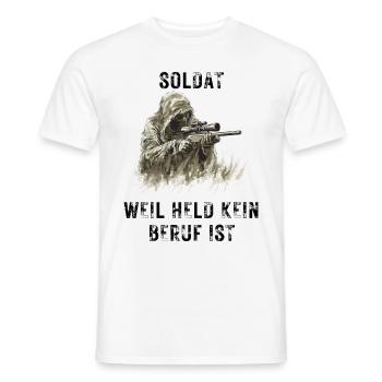 Soldat weil held kein beruf ist - Männer T-Shirt - Weiß - Vorne - AI Model Male 178 dark (178cm)