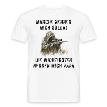 Soldier Dad - Men's T-Shirt - white - Front - AI Model Male 178 dark (178cm)