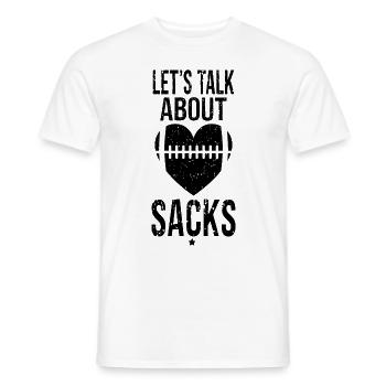 Parlons de Sacks Dicton de football drôle - T-shirt homme - blanc - Devant - AI Model Male 178 dark (178cm)