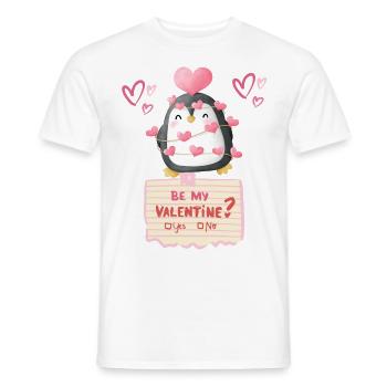 Be my Valentine ? Yes or NO - Men's T-Shirt - white - Front - AI Model Male 178 dark (178cm)