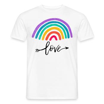 Amour Graphique Amour Câlins Et Bisous Arc-en-ciel - T-shirt homme - blanc - Devant - AI Model Male 178 dark (178cm)
