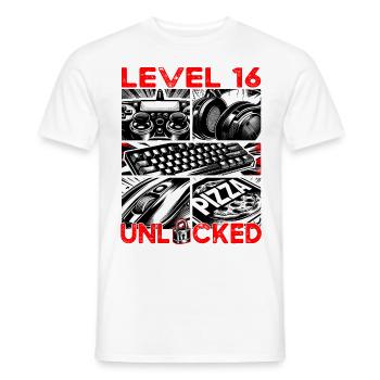 Niveau d’anniversaire 16 Jeux et joueurs débloqués - T-shirt homme - blanc - Devant - AI Model Male 178 dark (178cm)