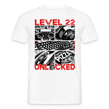 Niveau d’anniversaire 22 Jeux débloqués et joueurs - T-shirt homme - blanc - Devant - AI Model Male 178 dark (178cm)