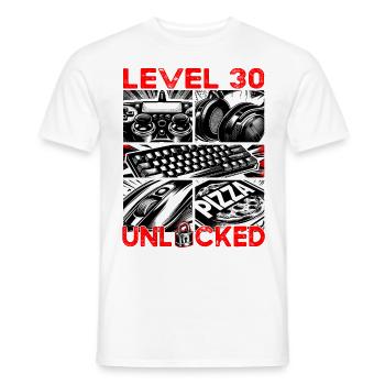 Geburtstag Level 30 freigeschaltet Gaming & Zocker - Männer T-Shirt - Weiß - Vorne - AI Model Male 178 dark (178cm)