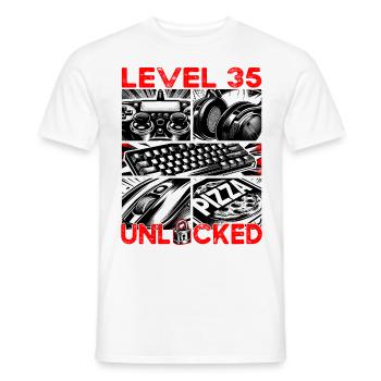 Geburtstag Level 35 freigeschaltet Gaming & Zocker - Männer T-Shirt - Weiß - Vorne - AI Model Male 178 dark (178cm)