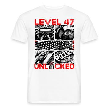 Niveau d’anniversaire 47 Débloqué Jeux et joueurs - T-shirt homme - blanc - Devant - AI Model Male 178 dark (178cm)