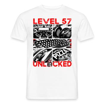 Geburtstag Level 57 freigeschaltet Gaming & Zocker - Männer T-Shirt - Weiß - Vorne - AI Model Male 178 dark (178cm)