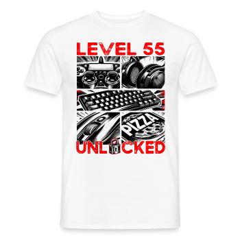 Geburtstag Level 55 freigeschaltet Gaming & Zocker - Männer T-Shirt - Weiß - Vorne - AI Model Male 178 dark (178cm)