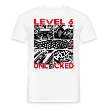 Geburtstag Level 6 freigeschaltet Gaming & Zocker - Männer T-Shirt - Weiß - Vorne - AI Model Male 178 dark (178cm)