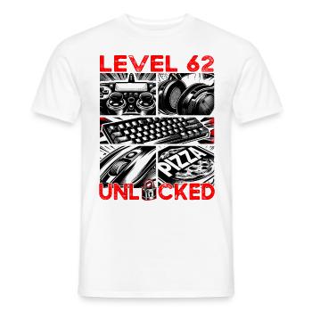 Birthday Level 62 Unlocked Gaming & Gamer - Men's T-Shirt - white - Front - AI Model Male 178 dark (178cm)