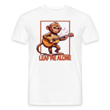 Leaf Me Alone Musikalische Affen-Vibes - Männer T-Shirt - Weiß - Vorne - AI Model Male 178 dark (178cm)
