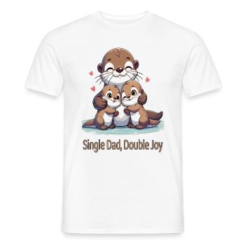 Otter Family, Single Dad Double Joy - Men's T-Shirt - white - Front - AI Model Male 178 dark (178cm)