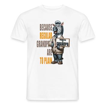 Promotion de grand-père zèbre, pas votre grand-père habituel - T-shirt homme - blanc - Devant - AI Model Male 178 dark (178cm)