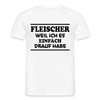 Fleischer Spruch Metzger Lustig Fleischer Geschenk - Männer T-Shirt - Weiß - Vorne - AI Model Male 178 dark (178cm)