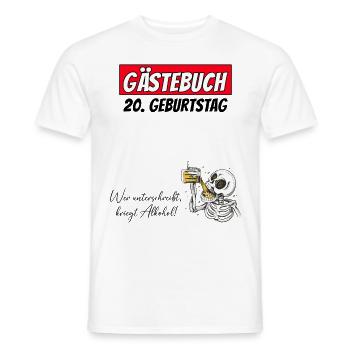 20th Birthday Guestbook Signatures Alcohol - Men's T-Shirt - white - Front - AI Model Male 178 dark (178cm)