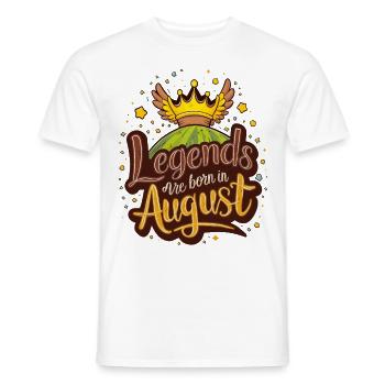 Les légendes naissent en août Anniversaire - T-shirt homme - blanc - Devant - AI Model Male 178 dark (178cm)