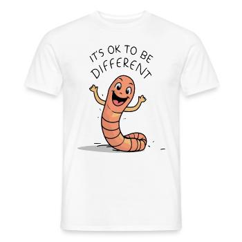 Funny Worm Worms Funny Sayings Funny Animals - Men's T-Shirt - white - Front - AI Model Male 178 dark (178cm)
