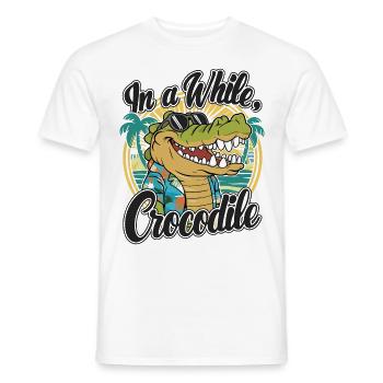 Funny Crocodile Alligator In A While Crocodile - Men's T-Shirt - white - Front - AI Model Male 178 dark (178cm)