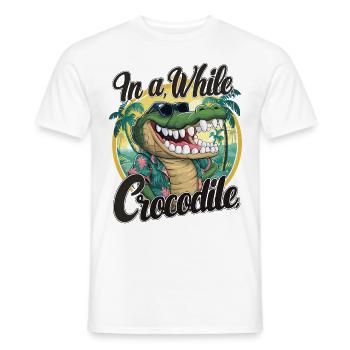 Funny Crocodile Alligator In A While Crocodile - Men's T-Shirt - white - Front - AI Model Male 178 dark (178cm)