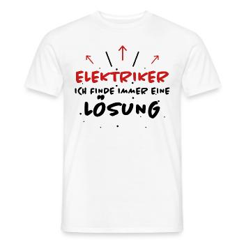 Elektriker Spruch Job Lustiges Elektriker Geschenk - Männer T-Shirt - Weiß - Vorne - AI Model Male 178 dark (178cm)