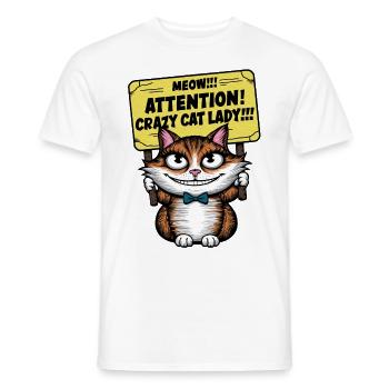 Miau Lustige Katze Sprüche Katzen Spruch - Männer T-Shirt - Weiß - Vorne - AI Model Male 178 dark (178cm)