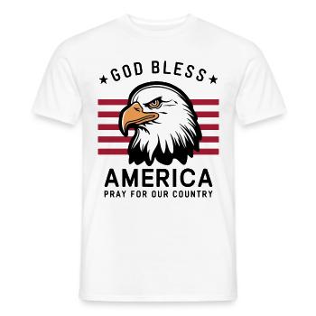 Que Dieu bénisse l’Amérique - Priez pour notre pays États-Unis - T-shirt homme - blanc - Devant - AI Model Male 178 dark (178cm)