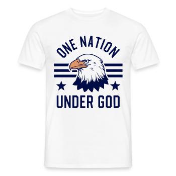 Amérique États-Unis Dire Une Nation sous Dieu 4 juillet - T-shirt homme - blanc - Devant - AI Model Male 178 dark (178cm)