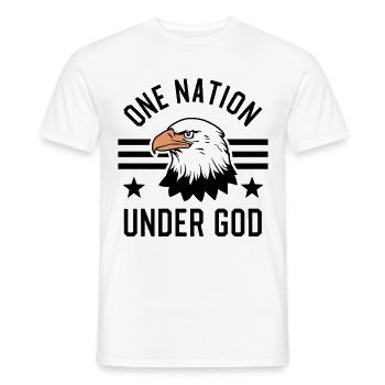 Amérique États-Unis Dire Une Nation sous Dieu 4 juillet - T-shirt homme - blanc - Devant - AI Model Male 178 dark (178cm)