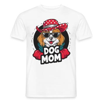 Süßer Hund mit Hut und Sonnenbrille Hundeliebhaber - Männer T-Shirt - Weiß - Vorne - AI Model Male 178 dark (178cm)